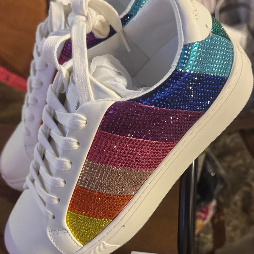 Kurt Geiger Colorful Rainbow Sequin Women's Sneakers! New!